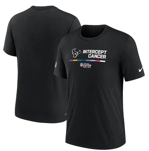 Men's Houston Texans 2022 Black Crucial Catch Performance T-Shirt